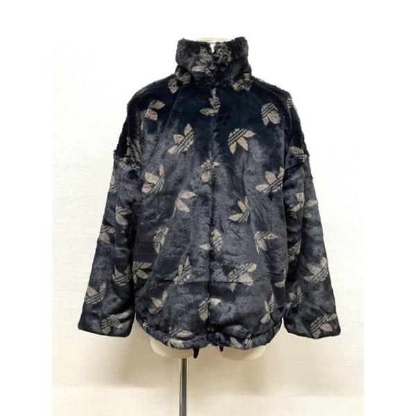 adidas Originals モノグラム ファージャケット （ブラック/ベージュ