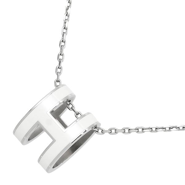 HERMES（エルメス） ネックレス ペンダント ポップH ホワイト シルバー
