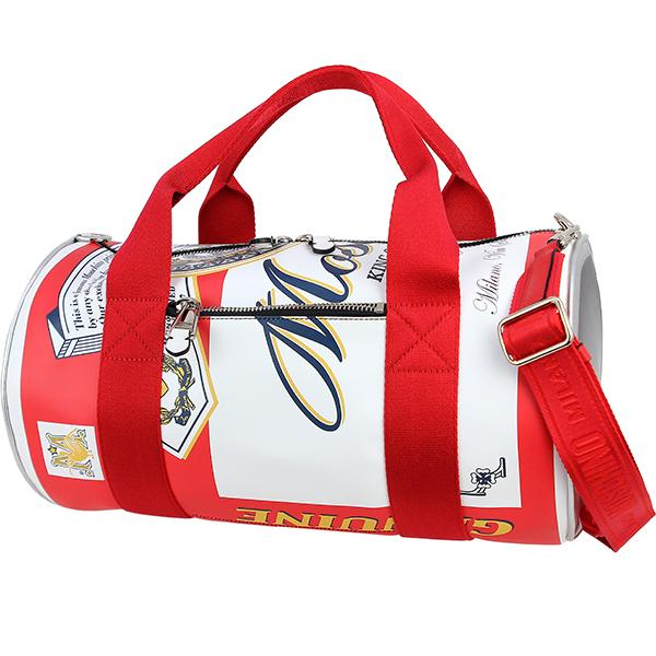 MOSCHINO モスキーノ ボストンバッグ カーフレザー ホワイト レッド 