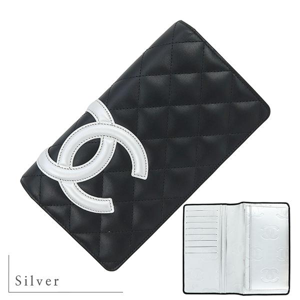 CAMBON シャネル 長財布 二つ折り カンボンライン CC カーフレザー