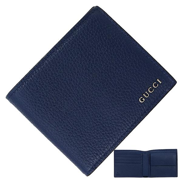 GUCCI グッチ 財布 二つ折りウォレット カーフレザー ネイビー GUCCI グッチ 財布 二つ折りウォレット カーフレザー ネイビー