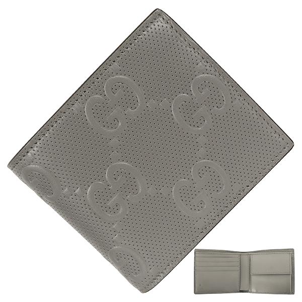 GUCCI（グッチ） 財布 二つ折り GGエンボス コインウォレット グレー