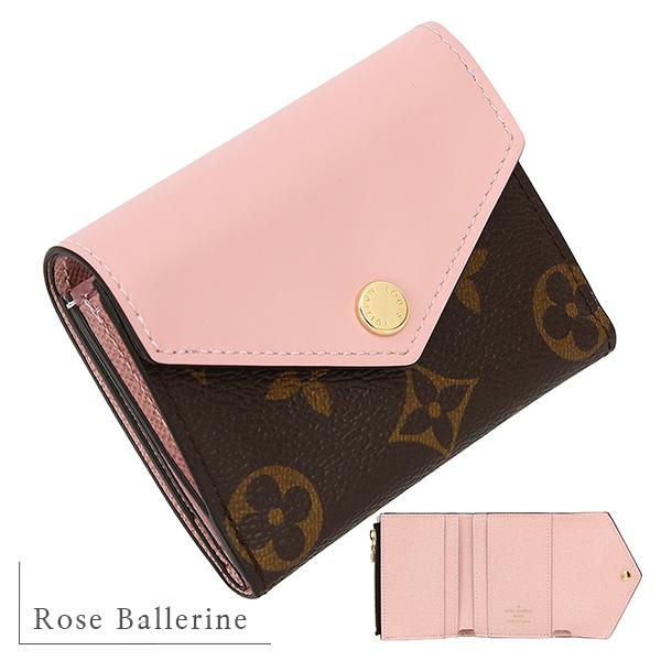 ルイヴィトン LOUIS VUITTON ポルトフォイユ・ゾエ M62933 モノグラム コンパクトウォレット 3つ折り財布 モノグラムキャンバス ローズバレリーヌ ピンク ゾエ ルイヴィトン 三つ折り財布 ポルトフォイユゾエ モノグラム