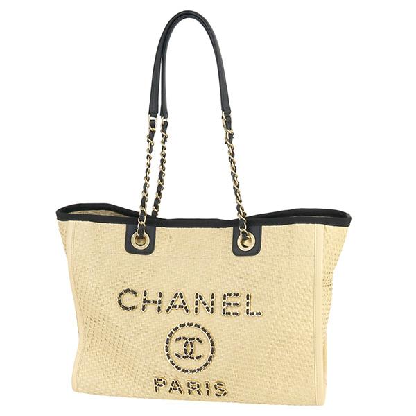 Deauville シャネル トートバッグ ドーヴィル MM ストロー ナチュラル