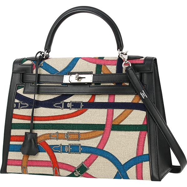 Kelly エルメス ケリー32 カヴァルカドール トワルドゥキャンプ
