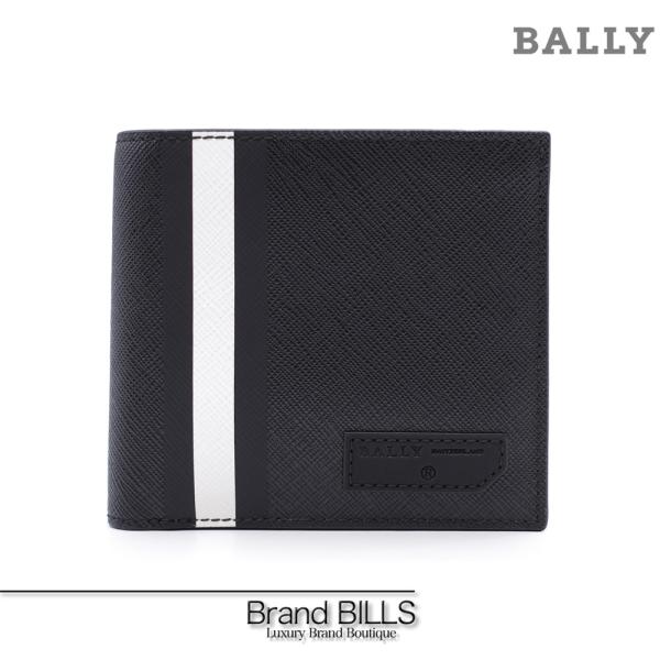 新品 BALLY バリー 二つ折り 札入れ 財布 レザー ブラック 6224356