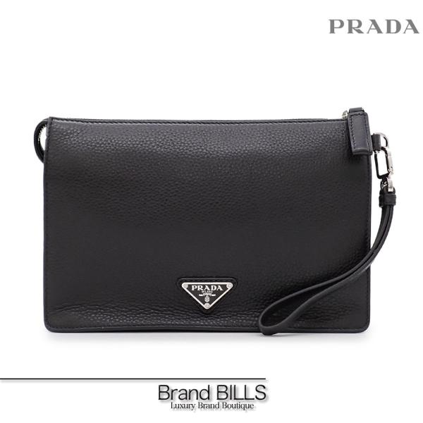 ⭐PRADA⭐　美品　プラダ　ラフィアクロケット　クラッチバッグ Prada サフィアーノ クラッチバッグ | ブラック | FARFETCH JP