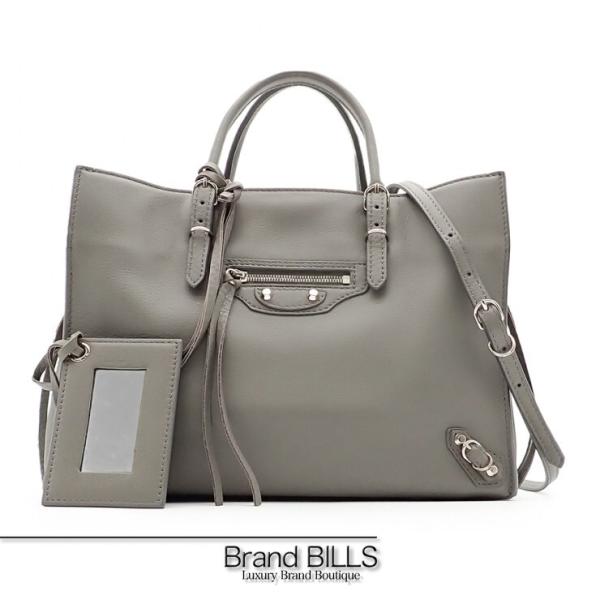 バレンシアガ ショルダーバッグ ペーパー ミニ 357333 中古 グレー レザー BALENCIAGA 【中古】 | 2WAY ハンドバッグ バック 手提げカバン レディース シンプル ファッション ブランド ABランク PAPIER（BALENCIAGA） バレンシアガ BALENCIAGA ペーパーミニ 2WAY