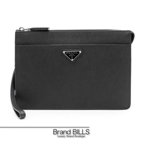 美品　PRADA プラダ　ポーチ　クラッチバッグ　ナイロン　サフィアーノレザー PRADA（プラダ） 未使用品 サフィアーノレザー ポーチ クラッチバッグ