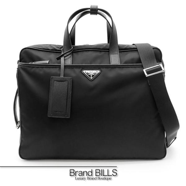 PRADA プラダ　ビジネスバッグ　2way　ナイロン　サフィアーノ　黒 PRADA（プラダ） 未使用品 Re-Nylon x サフィアーノレザー ブリーフ