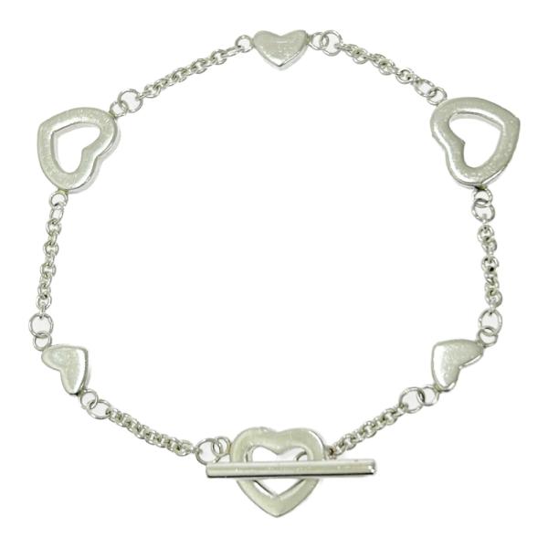 【美品】ティファニー ハートリンク ラリアット トグル ブレスレット シルバー TIFFANY&Co.（ティファニー） 【箱付き】 シルバー ハートリンク