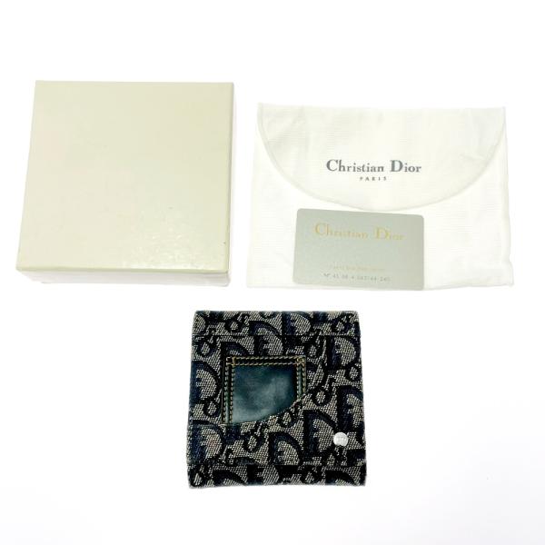 美品✨クリスチャンディオール キャンバス ロゴ 三つ折り財布 箱付き】 Christian Dior クリスチャンディオール BM-0091 レザー