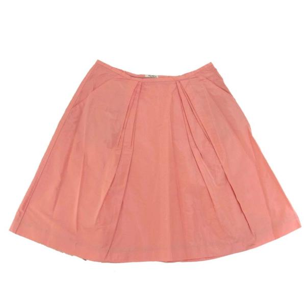 miumiu ロゴ プリーツ スカート ロング ピンク ミュウミュウ
