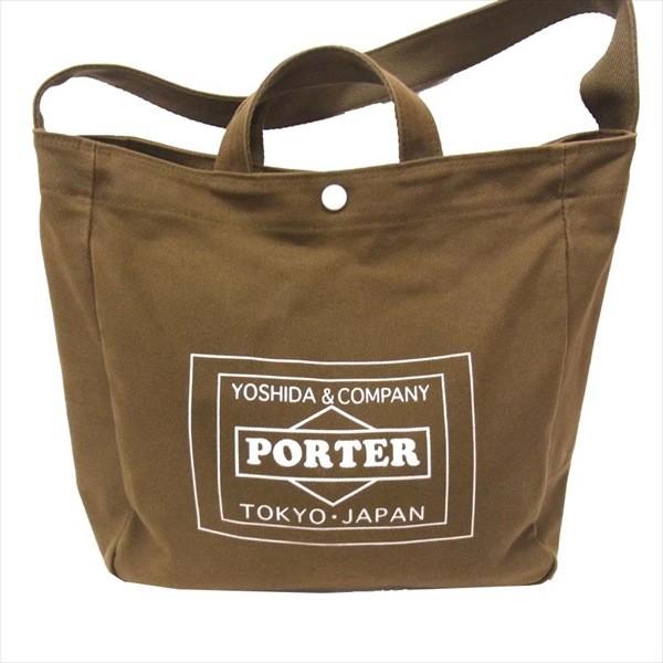 ポーター PORTER キャンバス 2WAY ショルダー トートバッグ グリーン系 【中古】