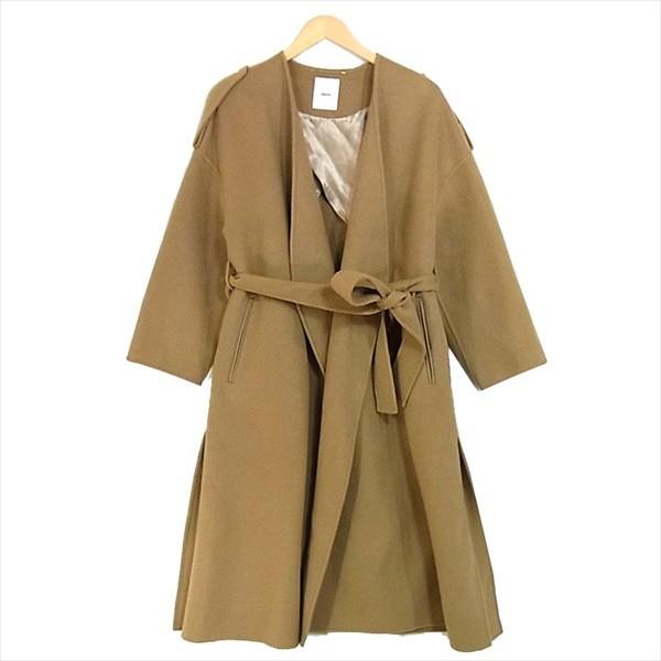 新品未使用ebure カシミヤリバーノーカラーコート 未使用