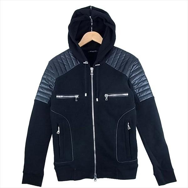 BALMAIN バルマン 国内正規品 W5HJ219D125 バイカー レザー スウェット  