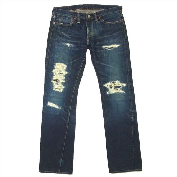 アールジェイビー RJB D101R リペア加工 ダメージ 13.5oz デニムパンツ 