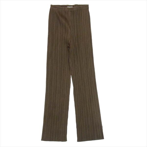 PLEATS PLEASE オリーブ プリーツフレアパンツ M イージーパンツ
