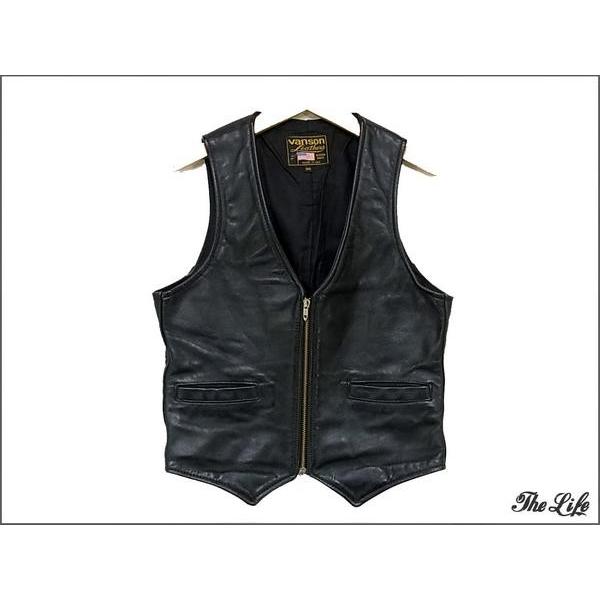 VANSON 中古 VANSONバンソンVZジップフロント・レザーベスト36 