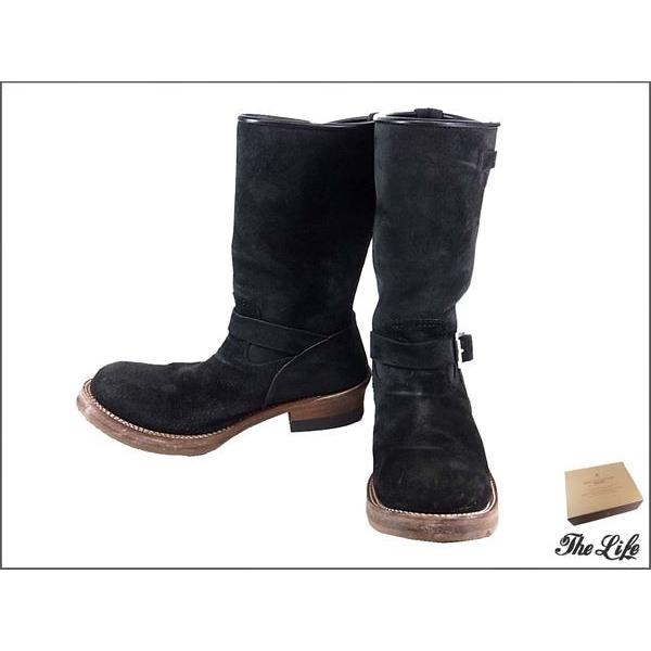 中古 ADDICT CLOTHESスエードエンジニアブーツ8/黒/アディクト 