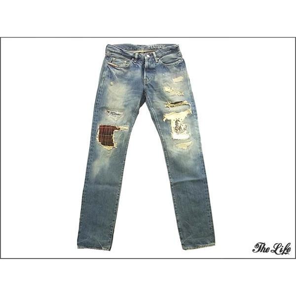 中古 美品 14SS Hysteric Glamour CR加工スリムデニムパンツW30 