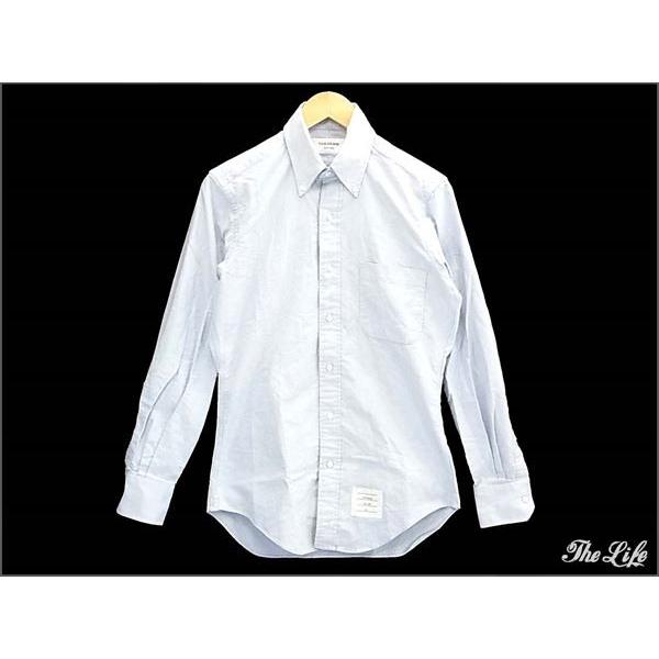 中古 美品 THOM BROWNEトムブラウンCLASSIC BD SHIRTシャツ1/青  