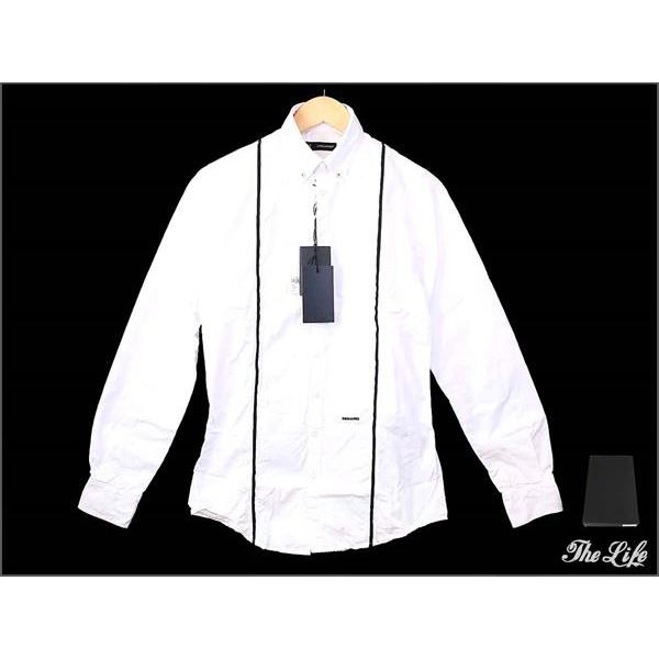 中古/新古品 DSQUARED2ディースクエアードS71DL0442長袖シャツ44/白  