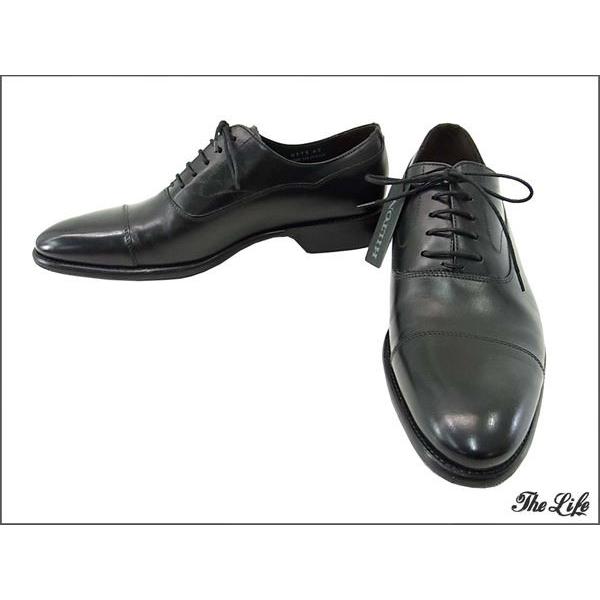 中古 美品 HILTON ヒルトン 8373 レザーシューズ42/ブラック 