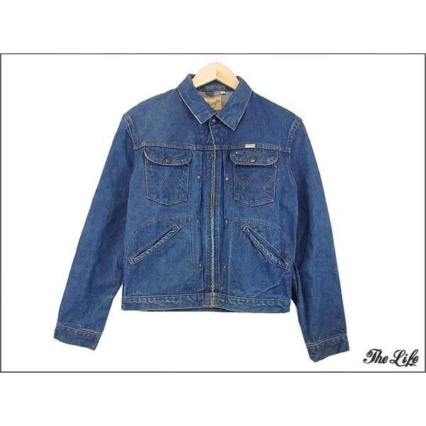 中古 60年代 Wranglerラングラー白タグデニムジャケット38/GRIPPER 
