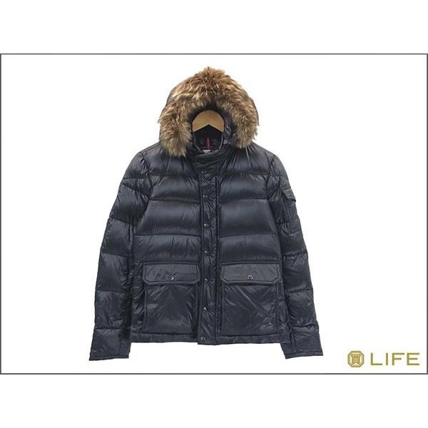 MONCLER 中古 国内正規 HUBERT ファーフード付 ダウン0 黒  