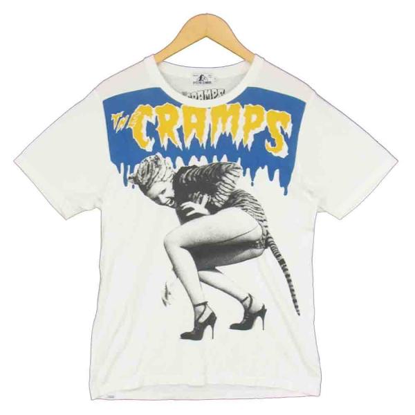 HYSTERIC GLAMOUR ヒステリックグラマー 0253CT14 THE CRAMPS クランプス CAN YOUR PUSSY DO THE  DOG pt T-SH Tシャツ ホワイト系 M【中古】
