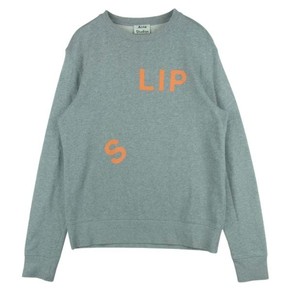 定番入荷 ACNE STUDIOS アクネストゥディオズ SLIP プリント クルーネック スウェット トレーナー ポルトガル製 グレー系 S 通販 アクネ スウェット グレー