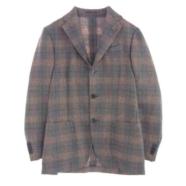 美品◎ラルディーニ デニム テーラード アンコンジャケット ブートニエール LARDINI（ラルディーニ） JK807 イタリア製 ブートニエール付き