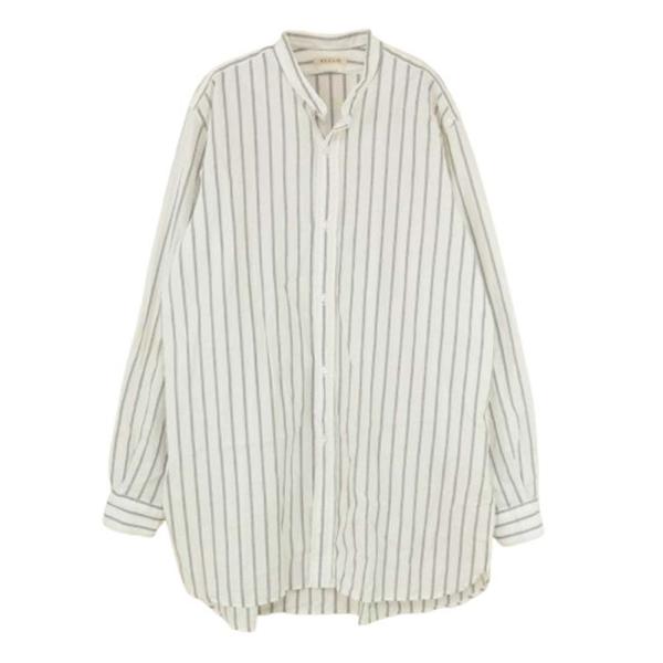 HEUGN ユーゲン SHIRT 020 Rob コットンリネン ストライプ バンド
