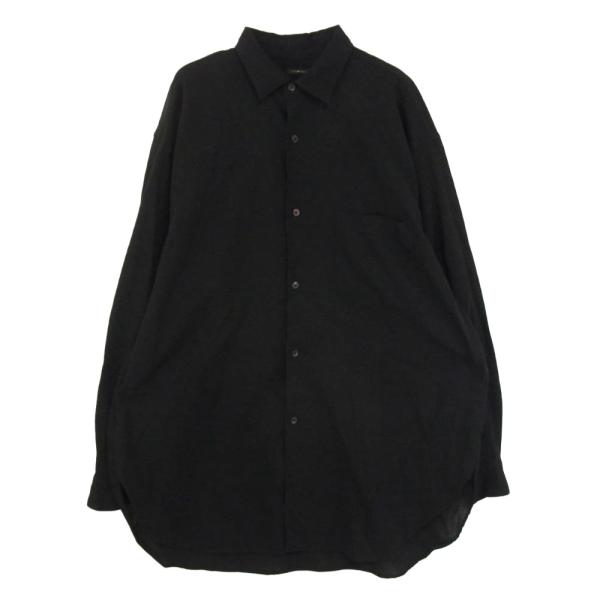 COMOLI コモリ 25SS B01-02013 オックス 長袖 シャツ ブラック系 3