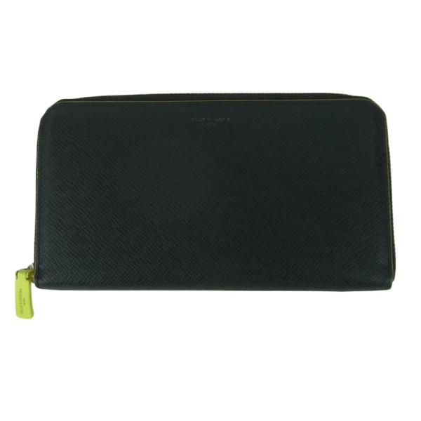 PELLE MORBIDA ペッレモルビダ PMO-BA311BI ラウンドジップ レザー ウォレット 長財布 ブラック系 イエロー系 BLACK × YELLO【中古】 PELLE MORBIDA ペッレモルビダ PMO-BA311BI ラウンドジップ レザー