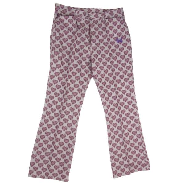 Needles（ニードルス） PU268 ハート総柄 トラック パンツ グレー系 L