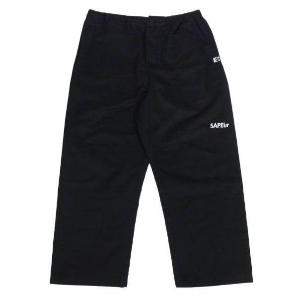 SAPEUR サプール ロゴ スケートイージー パンツ ブラック系 XXL【中古