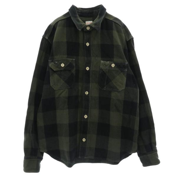 桃太郎ジーンズ バッファローチェック ネルシャツ 42 XL ブラック イエロー MOMOTARO JEANS 桃太郎ジーンズ ヘリンボーン チェック ネルシャツ