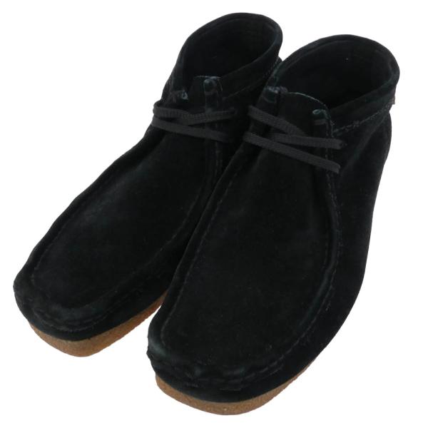 【美品】CLARKS クラークス26 wallabeeワラビー　スエード　黒 Clarks（クラークス） Wallabee ワラビー スエード シューズ ブラック