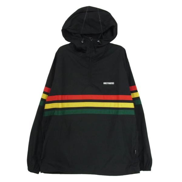 WACKO MARIA ワコマリア RASTA STRIPED LINE PULLOVER HOODED JACKET ラスタ ストライプ ライン プルオーバー フーデッド ジャケット ブラック系 S【中古】 WACKO MARIA（ワコマリア） RASTA STRIPED LINE ラスタ ストライプ