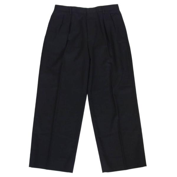 エルイー LE 24-030-053-0000-1-0 ウール スラックス パンツ ブラック系 2【中古】 エルイー LE 24-030-053-0000-1-0 ウール スラックス パンツ ブラック