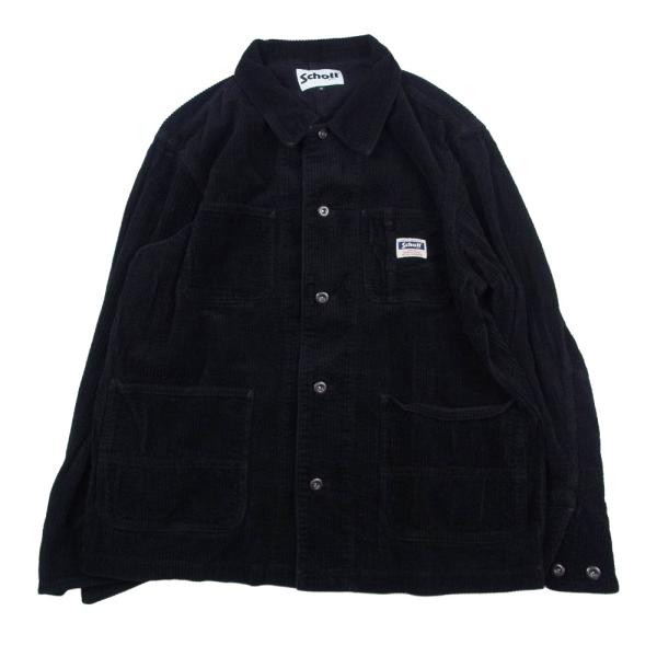 schott ショット 3112063 CORDUROY WORK COVERALL コーデュロイ カバーオール ジャケット ブラック系 M【中古】