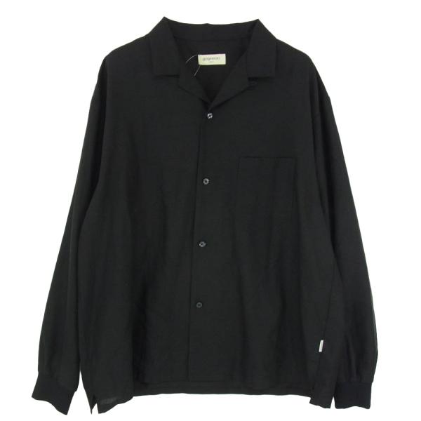 ゴエモン GOYEMON RIB REGULAR COLLAR SHIRT リブ レギュラー オープンカラー 長袖 シャツ ブラック系 M【中古】 ゴエモン GOYEMON RIB REGULAR COLLAR SHIRT リブ レギュラー オープン
