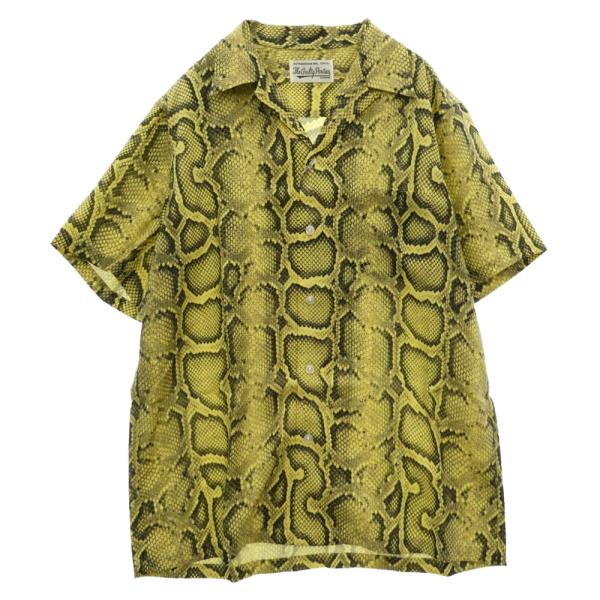 WACKO MARIA ワコマリア 20SS 20SS-WMS-HI06 HAWAIIAN SHIRT S/S パイソン柄 ハワイアン オープンカラー 開襟 半袖 アロハシャツ イエロー系 M【極上美品】【中古】 WACKO MARIA（ワコマリア） 20SS 20SS-WMS-HI06 HAWAIIAN SHIRT S/S