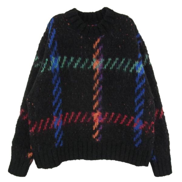 Sacai サカイ 23AW 23-03202M Jacquard Knit Pullover ジャガード ニット プルオーバー セーター ブラック系 1【中古】 sacai（サカイ） 23AW 23-03202M Jacquard Knit Pullover ジャガード