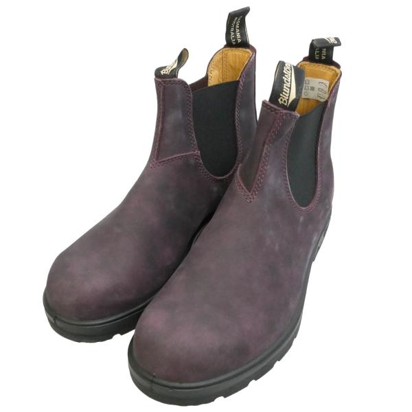 ブランドストーン BLUNDSTONE 2448 Leather Chelsea Lug Boots スエード レザー サイドゴア チェルシー ショート ブーツ パープル系 UK9【美品】【中古】 BLUNDSTONE 2448 Leather Chelsea Lug Boots スエード レザー