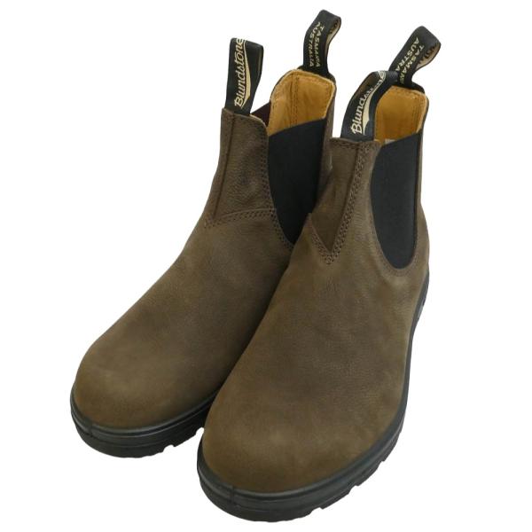 ブランドストーン BLUNDSTONE 1606 Nubuck Ankle Leather Chelsea Lug Boots シボ革 ヌバック アンクル レザー サイドゴア チェルシー ショート ブーツ ブラウン系 UK6【美品】【中古】 BLUNDSTONE 1606 Nubuck Ankle Leather Chelsea Lug Boots ヌバック