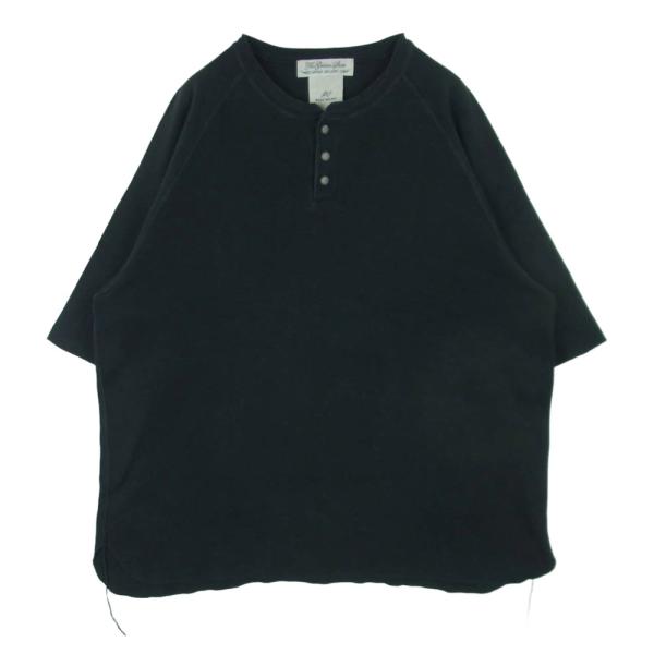 REMI RELIEF レミレリーフ コンチョ ヘンリーネック サーマル Tシャツ 半袖 カットソー 日本製 ブラック系 XL【中古】