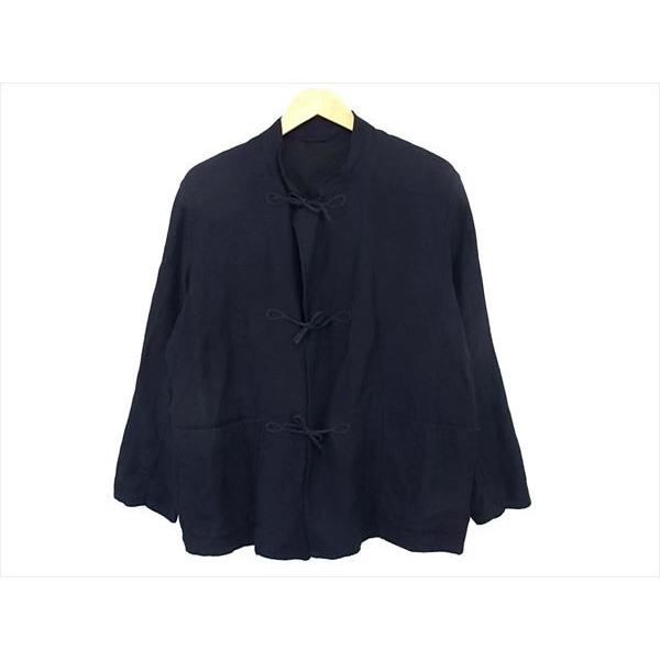 COMOLI コモリ 18SS M01-01005 リネン 起毛 スタンドカラー チャイナ 
